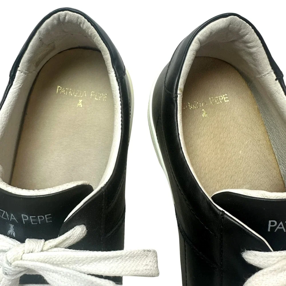 Patrizia Pepe Leather Sneakers Trainers Mens EU 44 US 10.5 Italy Low Top Cap Toe